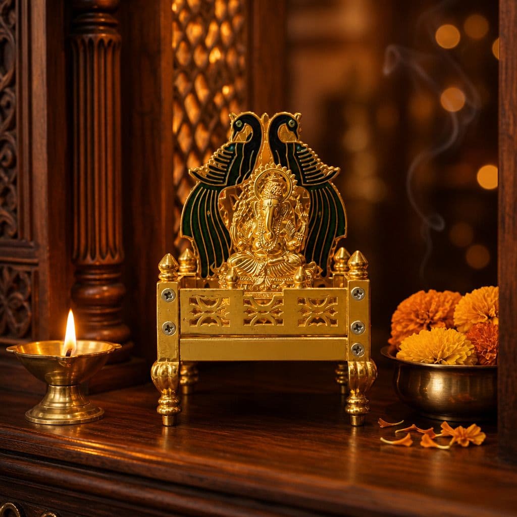 Ganesh Ji Idol with Singhasan