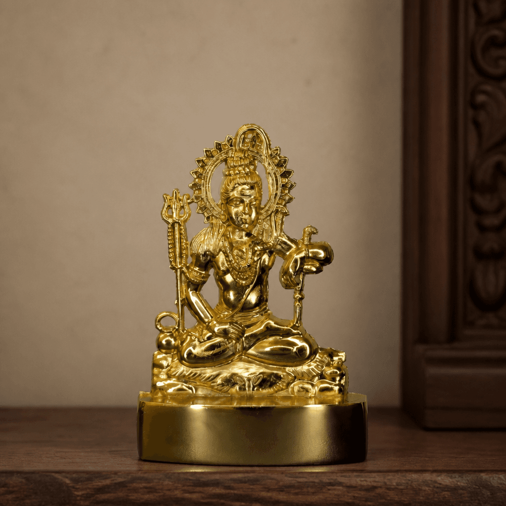 Shankar Ji Shiva Seated Metal Idol 11 cm for Home Mandir
