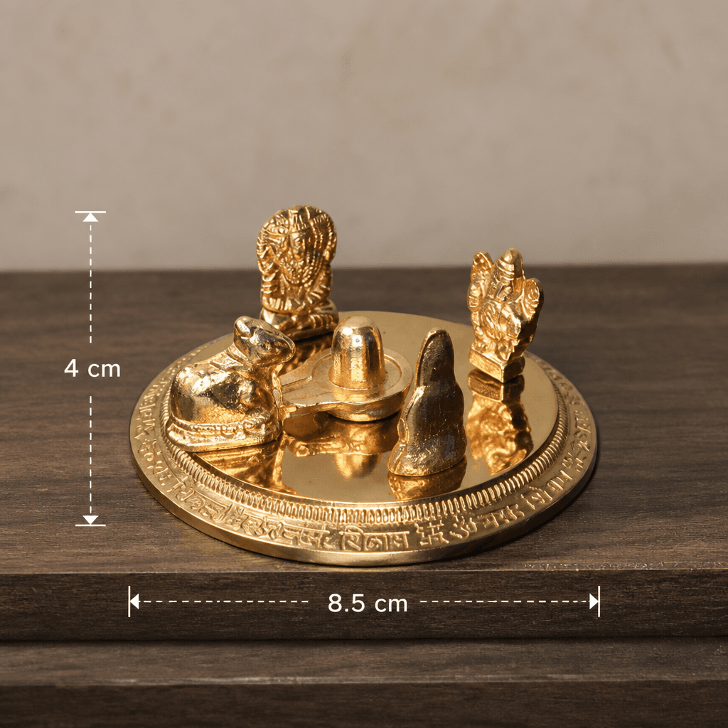 Shivparivar Miniature Metal Arrangement 4 cm on Circular Base